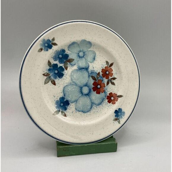 Noritake Versatone‎ Glimmer Salad Plate (s) Blue Flowers - Picture 1 of 2